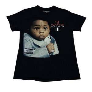 Lil Wayne Official Merch Tha Carter III 3 Album Cover T Shirt Black M 19 x 27